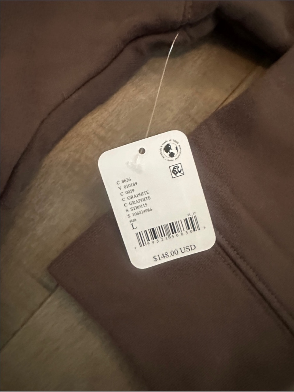 Free People Dark Brown Cropped Zip Hoodie & Wide Leg Joggers Set - Picture 4 of 7